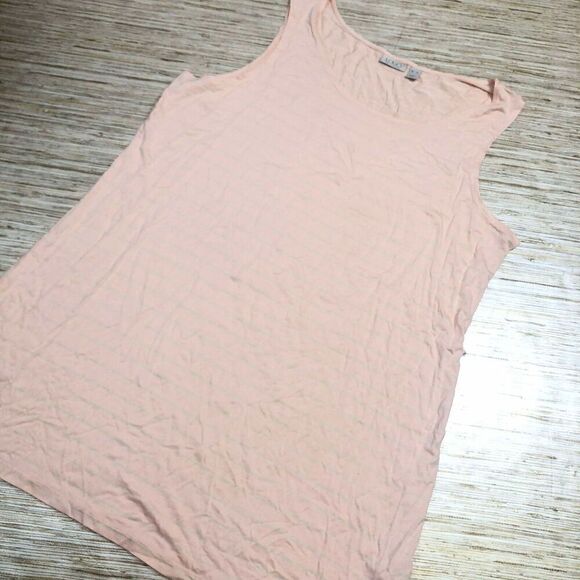 3513 LOGO by Lori Goldstein long Knit layering Tank PEACH STRIPE sz XL - Picture 1 of 1